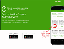 Tablet Screenshot of findmyphone.mangobird.com